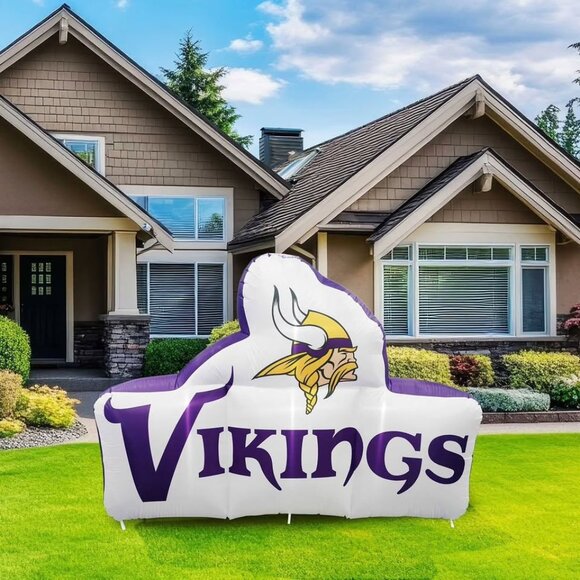 Logo Brands Minnesota Vikings Pre-Lit 7’x10’ Team Inflatable new - Picture 1 of 2